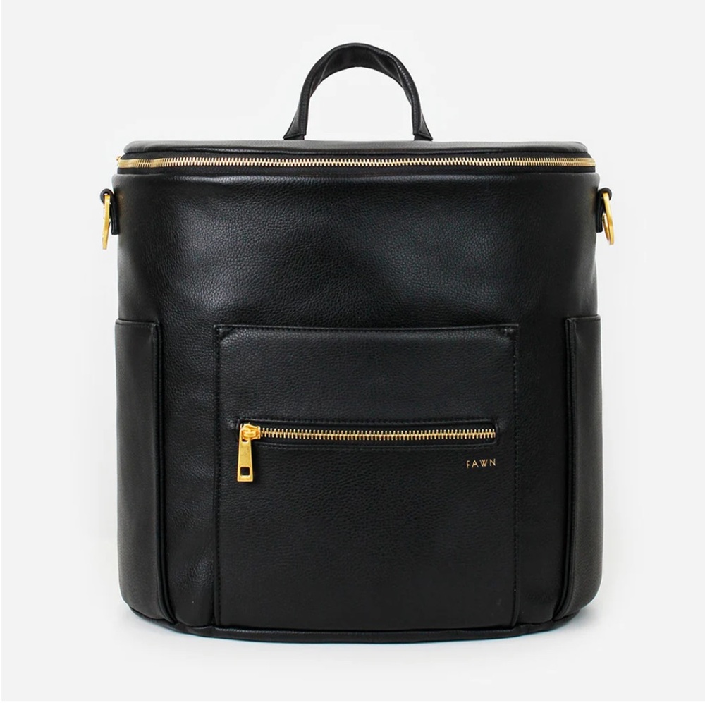FAWN Design The Original Diaper Bag - Black Backpack Messenger Bag